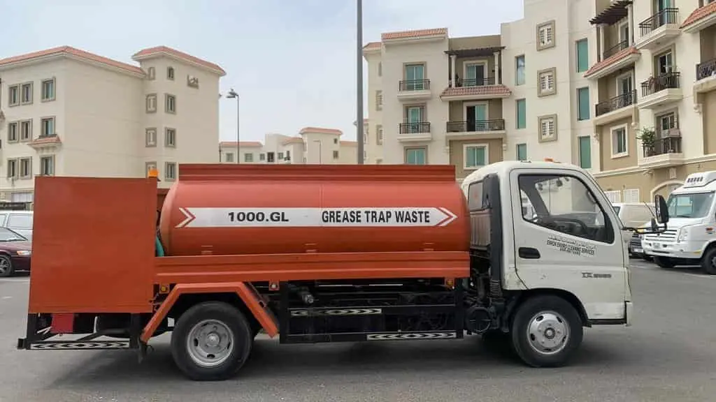 tanker of grease trap cleaning company in Dubai